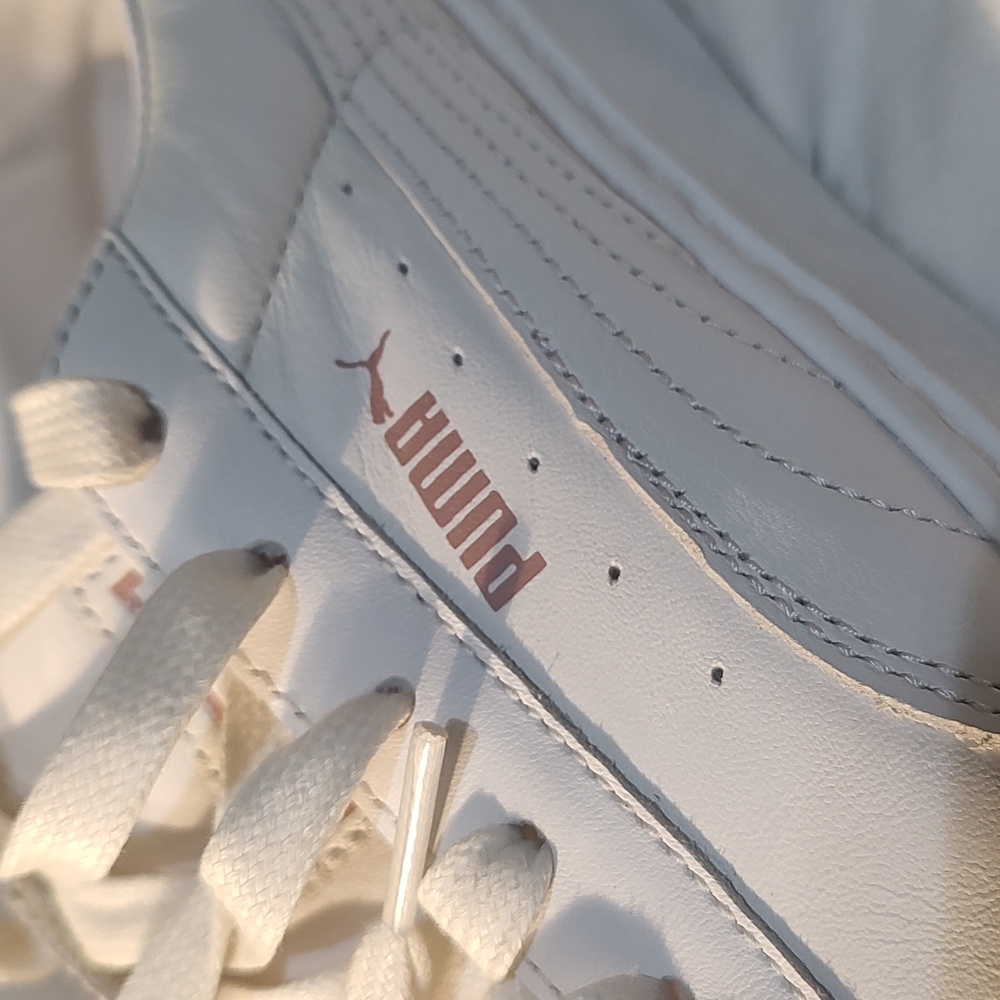 Puma women's white and Rose Gold platform sneaker - Picture 2 of 7